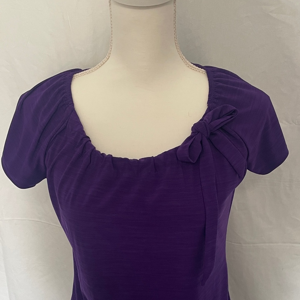 Chic Purple Short Sleeve Women's Top - Picture 2 of 4